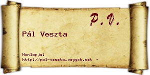 Pál Veszta névjegykártya